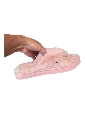 Koolaburra by Ugg Ballia Fluffy Faux Fur Slipper Slide Pale Blush Size 8 NIB